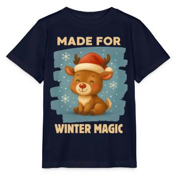 Weihnachtsrentiere - Stanley/Stella Kinder T-Shirt MINI CREATOR  - Navy - Vorne - Kain (125cm)