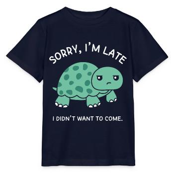 Sorry, ich bin spät dran, ich wollte nicht kommen - Stanley/Stella Kinder T-Shirt MINI CREATOR  - Navy - Vorne - Kain (125cm)