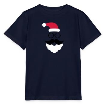 Hipster Weihnachtsmann - Stanley/Stella Kinder T-Shirt MINI CREATOR  - Navy - Vorne - Kain (125cm)