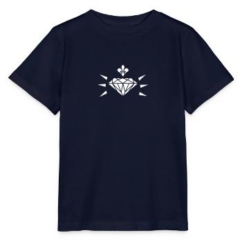 Diamant mit Lilie / diamond with fleur de lis (1c) - Stanley/Stella MINI CREATOR Kids’ T-Shirt - navy - Front - Kain (125cm)