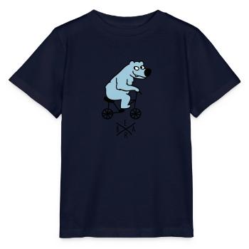 sporty bear - Stanley/Stella MINI CREATOR Kids’ T-Shirt - navy - Front - Kain (125cm)