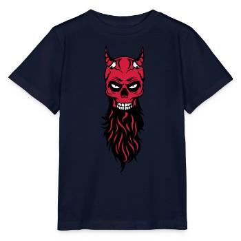 dead head hipster devil bearded beard fantasy luc - Stanley/Stella MINI CREATOR Kids’ T-Shirt - navy - Front - Kain (125cm)