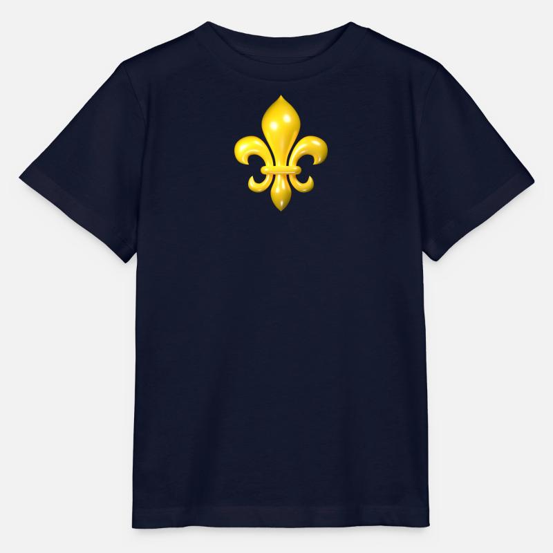 Fleur de Lys jaune - T-shirt bio MINI CREATOR Stanley/Stella Enfant - marine