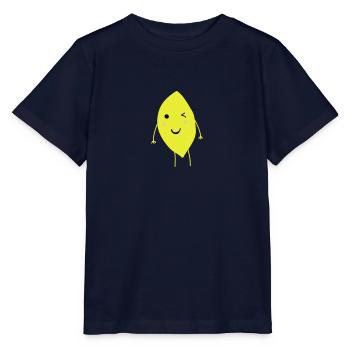 Zitrone blinzeln - Stanley/Stella Kinder T-Shirt MINI CREATOR  - Navy - Vorne - Kain (125cm)