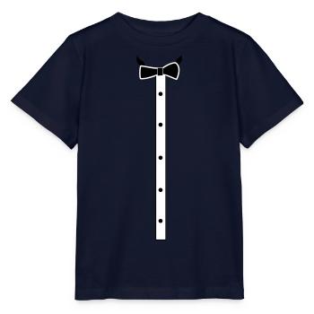 Bow tie and buttons - Stanley/Stella MINI CREATOR Kids’ T-Shirt - navy - Front - Kain (125cm)