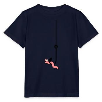 Worm On The Hook - Stanley/Stella MINI CREATOR Kids’ T-Shirt - navy - Front - Kain (125cm)
