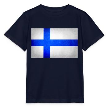 Flagge von Finnland, Finnland Flagge - Stanley/Stella Kinder T-Shirt MINI CREATOR  - Navy - Vorne - Kain (125cm)