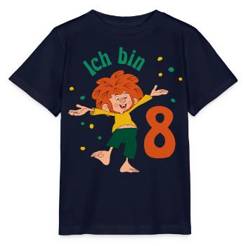 Pumuckl Ich Bin Acht Geburtstagsmotiv - Stanley/Stella Kinder T-Shirt MINI CREATOR  - Navy - Vorne - Kain (125cm)