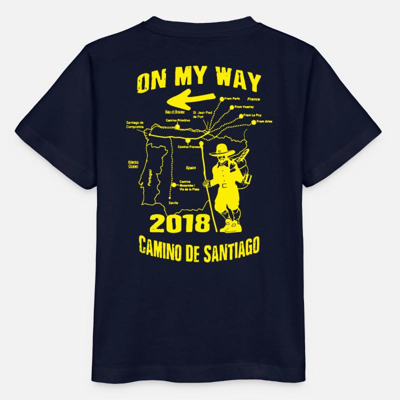 Chemin de Compostelle Chemin de Saint-Jacques 2018 Chemin du Chemin de Saint-Jacques-de-Compostelle - T-shirt bio MINI CREATOR Stanley/Stella Enfant - marine