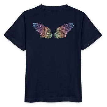 Regenbogen Flügel Flugmodus - Stanley/Stella Kinder T-Shirt MINI CREATOR  - Navy - Hinten - Kain (125cm)