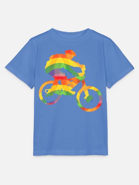 Farbiger Biker / Bunter Mountainbiker - Stanley/Stella Kinder T-Shirt MINI CREATOR  - Blau