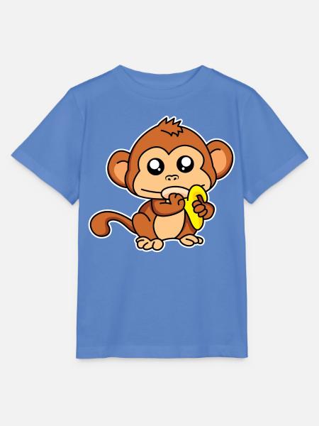 Äffchen-Mahlzeit - Stanley/Stella Kinder T-Shirt MINI CREATOR - Blau