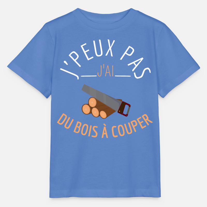 J’peux pas j’ai du bois à couper - T-shirt bio MINI CREATOR Stanley/Stella Enfant - bleu