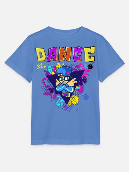 Vibranter Breakdance-Style Druckdesign - Stanley/Stella Kinder T-Shirt MINI CREATOR - Blau