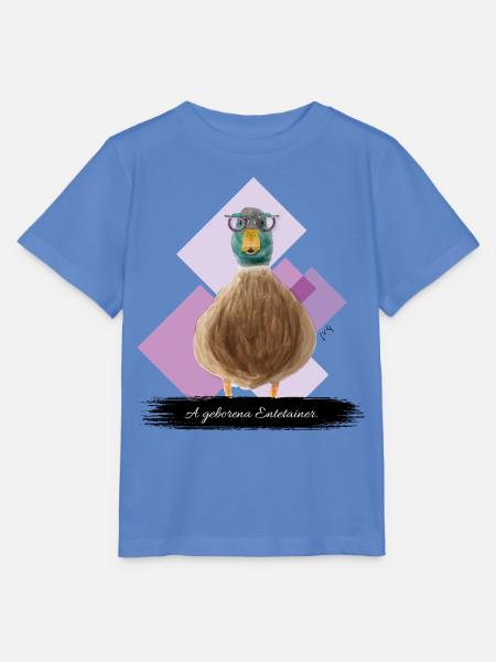 JvG Ente "A geborena Entetainer" - Stanley/Stella Kinder T-Shirt MINI CREATOR - Blau