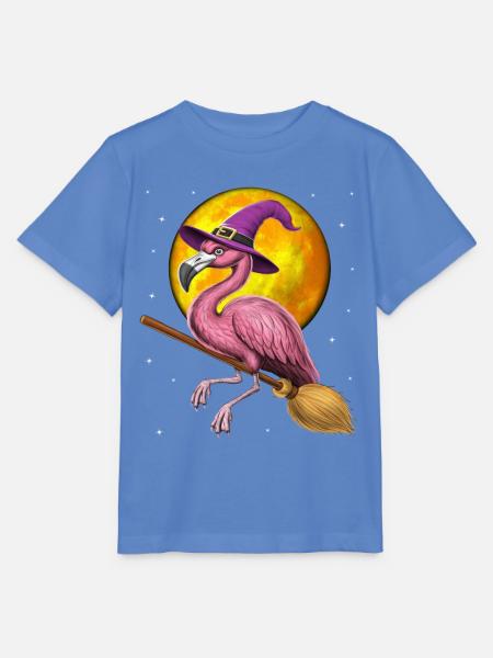 Flamingo Hexe Reitbesen - Stanley/Stella Kinder T-Shirt MINI CREATOR  - Blau