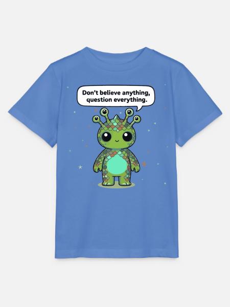 Neugieriges Alien - Statement: Hinterfrage alles - Stanley/Stella Kinder T-Shirt MINI CREATOR - Blau