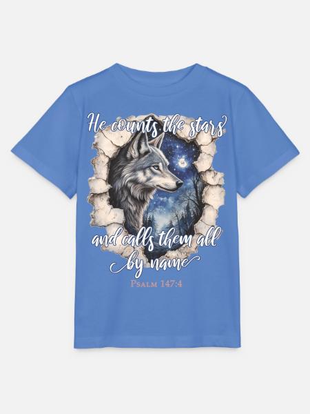 Wolf Christliches Zitat - Stanley/Stella Kinder T-Shirt MINI CREATOR - Blau