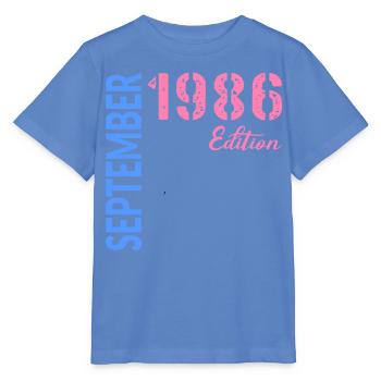 September 1986 Birthday - Stanley/Stella MINI CREATOR Kids’ T-Shirt - bright blue - Front - Taisha (125cm)