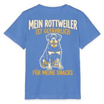 Mein Rottweiler ist gefährlich für meine Snacks - Stanley/Stella Kinder T-Shirt MINI CREATOR  - Blau - Vorne - Taisha (125cm)