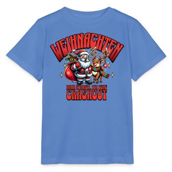 Weihnachtsausraster mit Weihnachtsmann & Rentier - Stanley/Stella Kinder T-Shirt MINI CREATOR  - Blau - Vorne - Taisha (125cm)