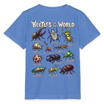 Beetles of the World Insect Infographic - Stanley/Stella Kinder T-Shirt MINI CREATOR  - Blau - Vorne - Taisha (125cm)