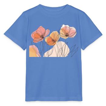 Filigrane Blüten über Pastellfelsen - Stanley/Stella Kinder T-Shirt MINI CREATOR  - Blau - Vorne - Taisha (125cm)