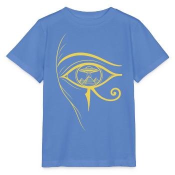 Auge des Horus, UFO - Stanley/Stella Kinder T-Shirt MINI CREATOR  - Blau - Vorne - Taisha (125cm)