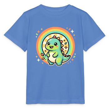 Süßer Dino Regenbogen Glow - Stanley/Stella Kinder T-Shirt MINI CREATOR  - Blau - Vorne - Taisha (125cm)