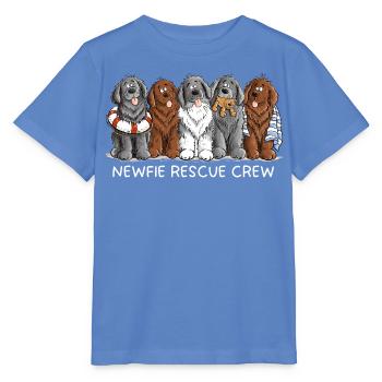 Newfie Rescue Crew Neufundländer Wasserhund - Stanley/Stella Kinder T-Shirt MINI CREATOR  - Blau - Vorne - Taisha (125cm)