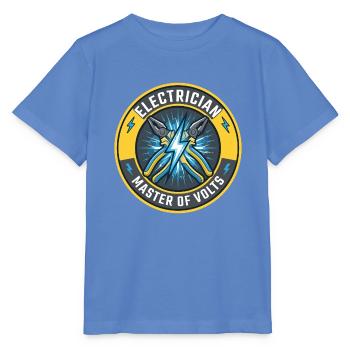 Elektriker Master Of Volts Blitzabzeichen-Geschenk - Stanley/Stella Kinder T-Shirt MINI CREATOR  - Blau - Vorne - Taisha (125cm)