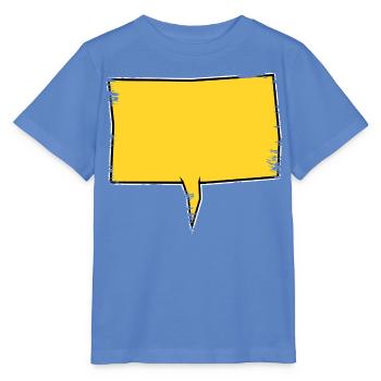 Eckige Sprechblase in Gelb used look - Stanley/Stella Kinder T-Shirt MINI CREATOR  - Blau - Vorne - Taisha (125cm)