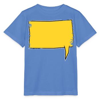 Eckige Sprechblase rechts in Gelb used look - Stanley/Stella Kinder T-Shirt MINI CREATOR  - Blau - Vorne - Taisha (125cm)