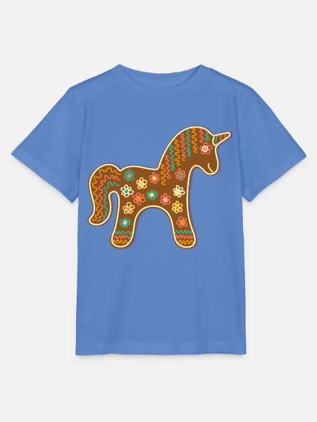 Niedliches Lebkuchen Einhorn Weihnachten Xmas Deko - Stanley/Stella Kinder T-Shirt MINI CREATOR - Blau