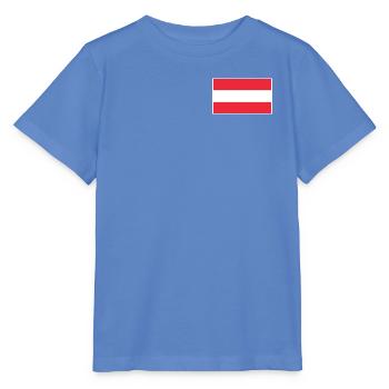 Austria Flag Classic Frame - Stanley/Stella Kinder T-Shirt MINI CREATOR  - Blau - Vorne - Taisha (125cm)