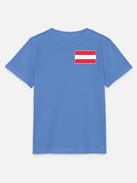 Austria Flag Classic Frame - Stanley/Stella Kinder T-Shirt MINI CREATOR  - Blau