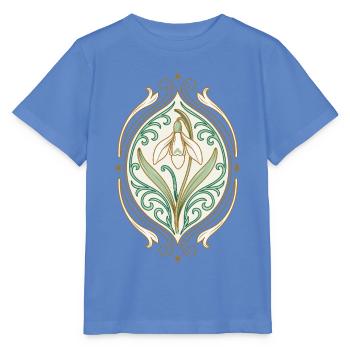 Jugendstil Iris Ornament - Stanley/Stella Kinder T-Shirt MINI CREATOR  - Blau - Vorne - Taisha (125cm)
