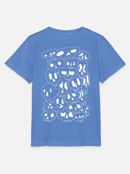 Skulls (White Outlines) - Stanley/Stella Kinder T-Shirt MINI CREATOR  - Blau