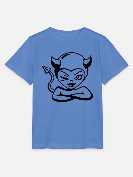 Devil Lady - Stanley/Stella Kinder T-Shirt MINI CREATOR  - Blau