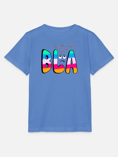 BLA BLA BLA Regenbogenschrift auf Schwarz - Stanley/Stella Kinder T-Shirt MINI CREATOR  - Blau