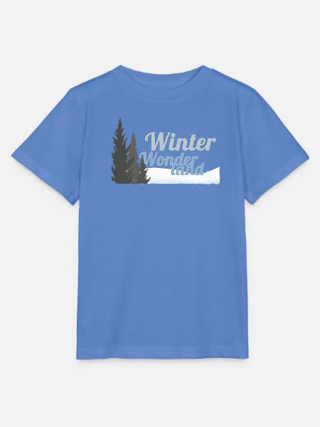 Winter Wonderland Trees - Stanley/Stella Kinder T-Shirt MINI CREATOR - Blau