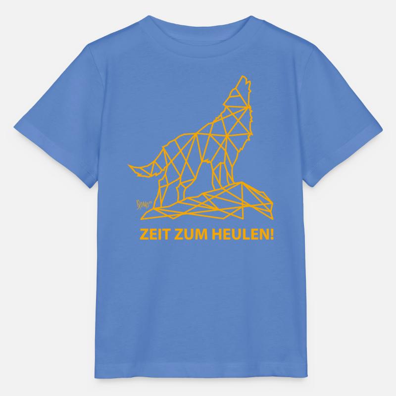 Bronko55 n°77 – Wolf « Il est temps de hurler » - T-shirt bio MINI CREATOR Stanley/Stella Enfant - bleu