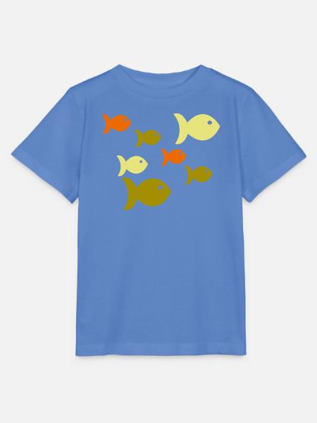 Fische Fischschwarm - Stanley/Stella Kinder T-Shirt MINI CREATOR - Blau