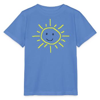 Niedliche lächelnde Sonne – Doodle - Stanley/Stella Kinder T-Shirt MINI CREATOR  - Blau - Vorne - Taisha (125cm)