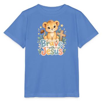 Mut durch Jesus Löwenkind - Stanley/Stella Kinder T-Shirt MINI CREATOR  - Blau - Vorne - Taisha (125cm)