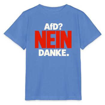 AfD? Nein danke – Statement in Rot und Weiß - Stanley/Stella Kinder T-Shirt MINI CREATOR  - Blau - Vorne - Taisha (125cm)