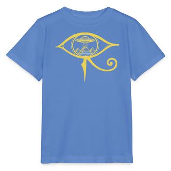 Auge von Horus, antikes UFO - Stanley/Stella Kinder T-Shirt MINI CREATOR  - Blau - Vorne - Taisha (125cm)