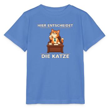 Hier Entscheidet Die Katze - Stanley/Stella Kinder T-Shirt MINI CREATOR  - Blau - Vorne - Taisha (125cm)