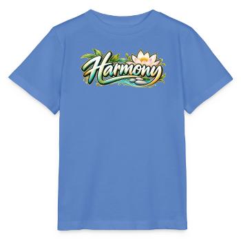 Harmony: Lotusfluss Zen-Muster - Stanley/Stella Kinder T-Shirt MINI CREATOR  - Blau - Vorne - Taisha (125cm)