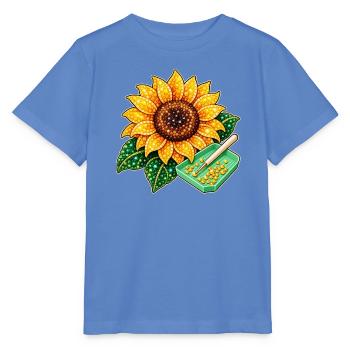 Diamond Painting Motiv - Funkelnde Sonnenblume - Stanley/Stella Kinder T-Shirt MINI CREATOR  - Blau - Vorne - Taisha (125cm)